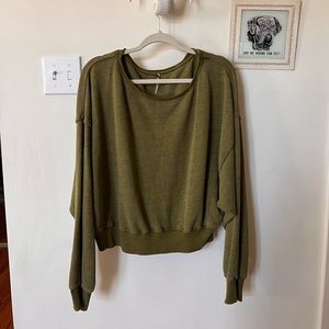 free people • olive green pullover sweater